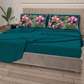 Lenzuola in Cotone, Completo Letto con Federe in Stampa Digitale Petalo 09 Ottanio