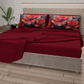Lenzuola in Cotone, Completo Letto con Federe in Stampa Digitale Petalo 19 Bordeaux.