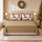 Draps de Noël en Coton, Parure de Lit avec Taies d'Oreiller en Impression Numérique Bonhomme de Neige 01