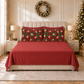 Lenzuola Natalizie in Cotone, Completo Letto con Federe in Stampa Digitale Orsetto Tartan