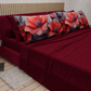 Lenzuola in Cotone, Completo Letto con Federe in Stampa Digitale Petalo 19 Bordeaux.
