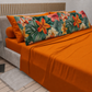 Lenzuola in Cotone, Completo Letto con Federe in Stampa Digitale Petalo 04 Arancione