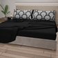 Lenzuola in Cotone, Completo Letto con Federe in Stampa Digitale Delta Grigio Nero