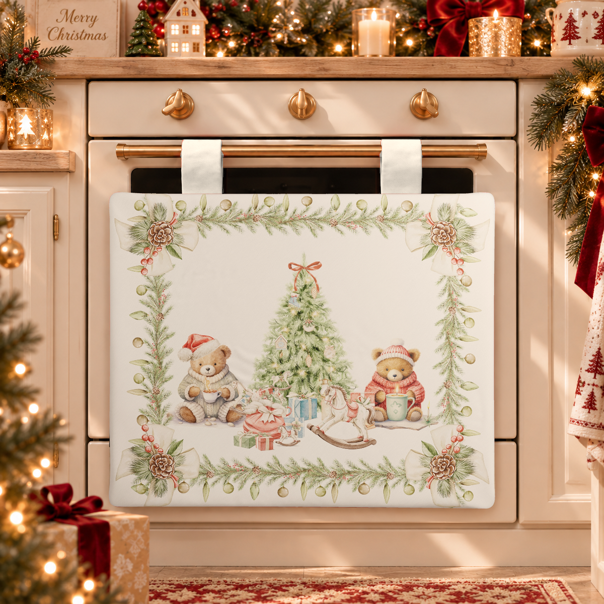 Copriforno Natalizio per Cucina in Stampa Digitale Xmas Bears