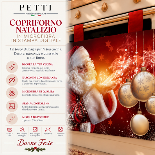 Copriforno Natalizio per Cucina in Stampa Digitale Babbo Natale