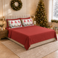 Draps de Noël en coton, parure de lit avec taies d'oreiller en impression numérique Gnome 03