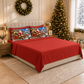 Lenzuola Natalizie in Cotone, Completo Letto con Federe in Stampa Digitale Santa Claus Rosso