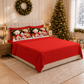 Draps de Noël en Coton, Parure de Lit avec Taies d'Oreiller en Impression Numérique 25 Xmas 18