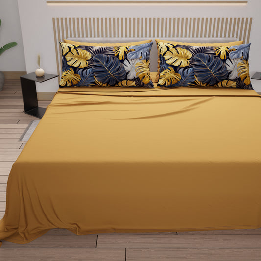 Lenzuola in Cotone, Completo Letto con Federe in Stampa Digitale Floreale 04-186