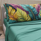 Draps en Coton, Parure de Lit avec Taies en Impression Numérique Florale 04-199