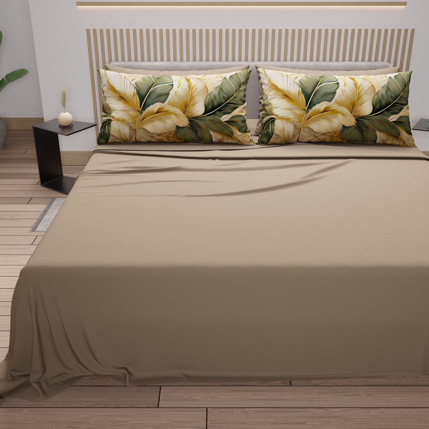Lenzuola in Cotone, Completo Letto con Federe in Stampa Digitale Floreale 04-302