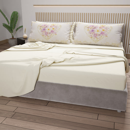 Lenzuola in Cotone, Completo Letto con Federe in Stampa Digitale Shabby 320
