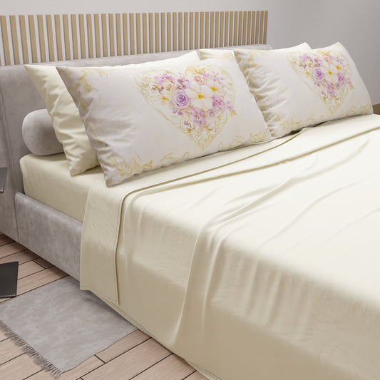 Lenzuola in Cotone, Completo Letto con Federe in Stampa Digitale Shabby 320