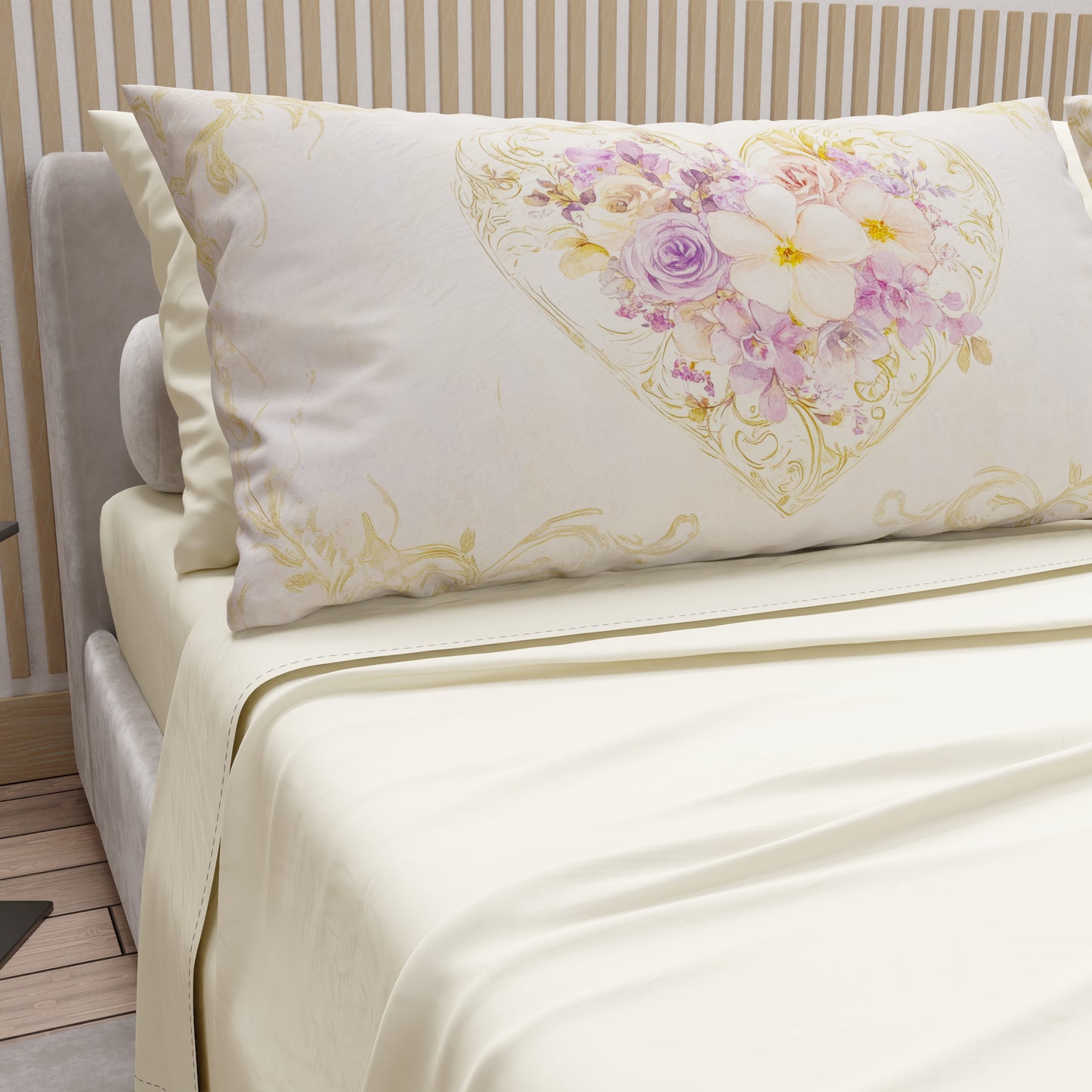 Lenzuola in Cotone, Completo Letto con Federe in Stampa Digitale Shabby 320
