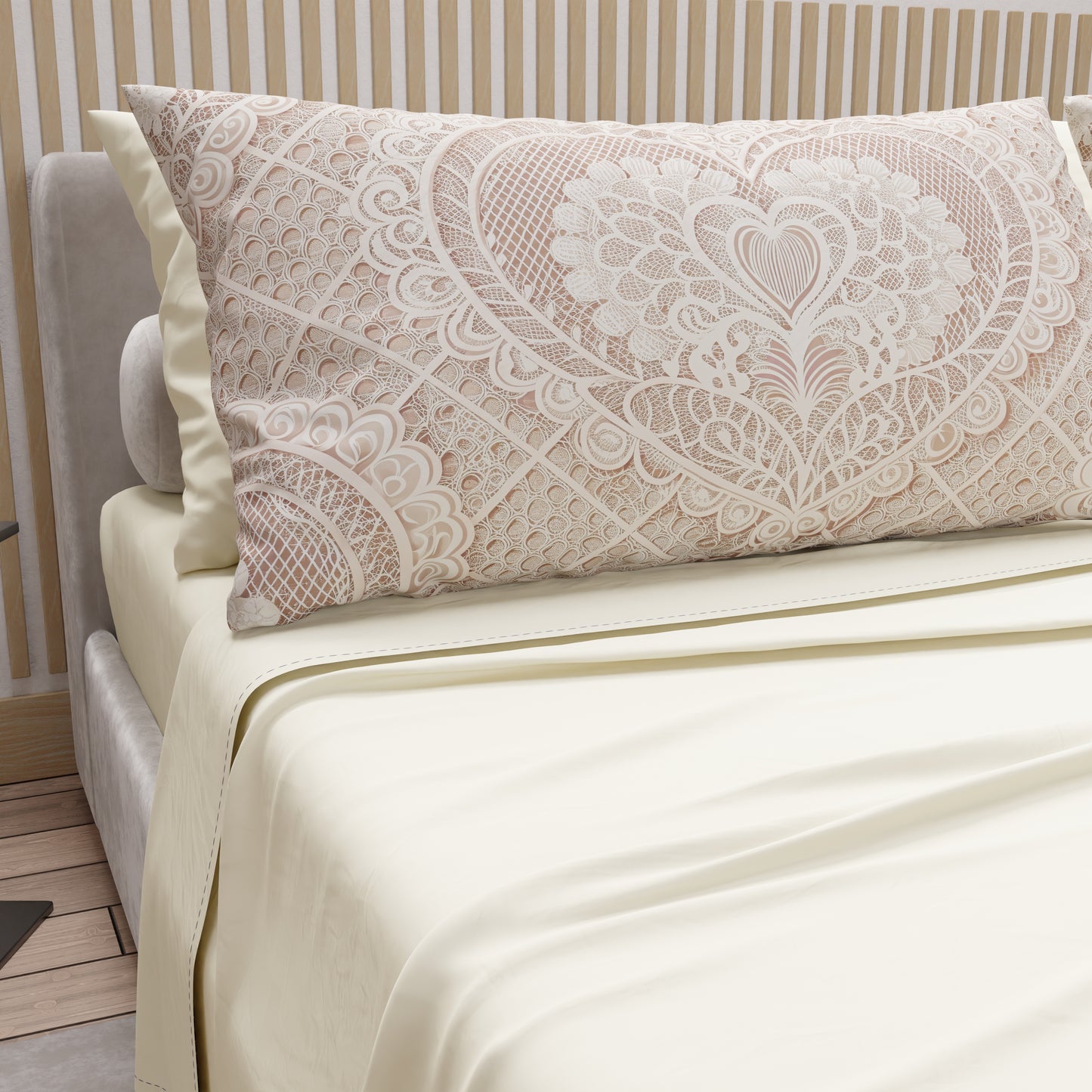 Draps en coton, Parure de lit avec taies d'oreiller en impression digitale Shabby 321