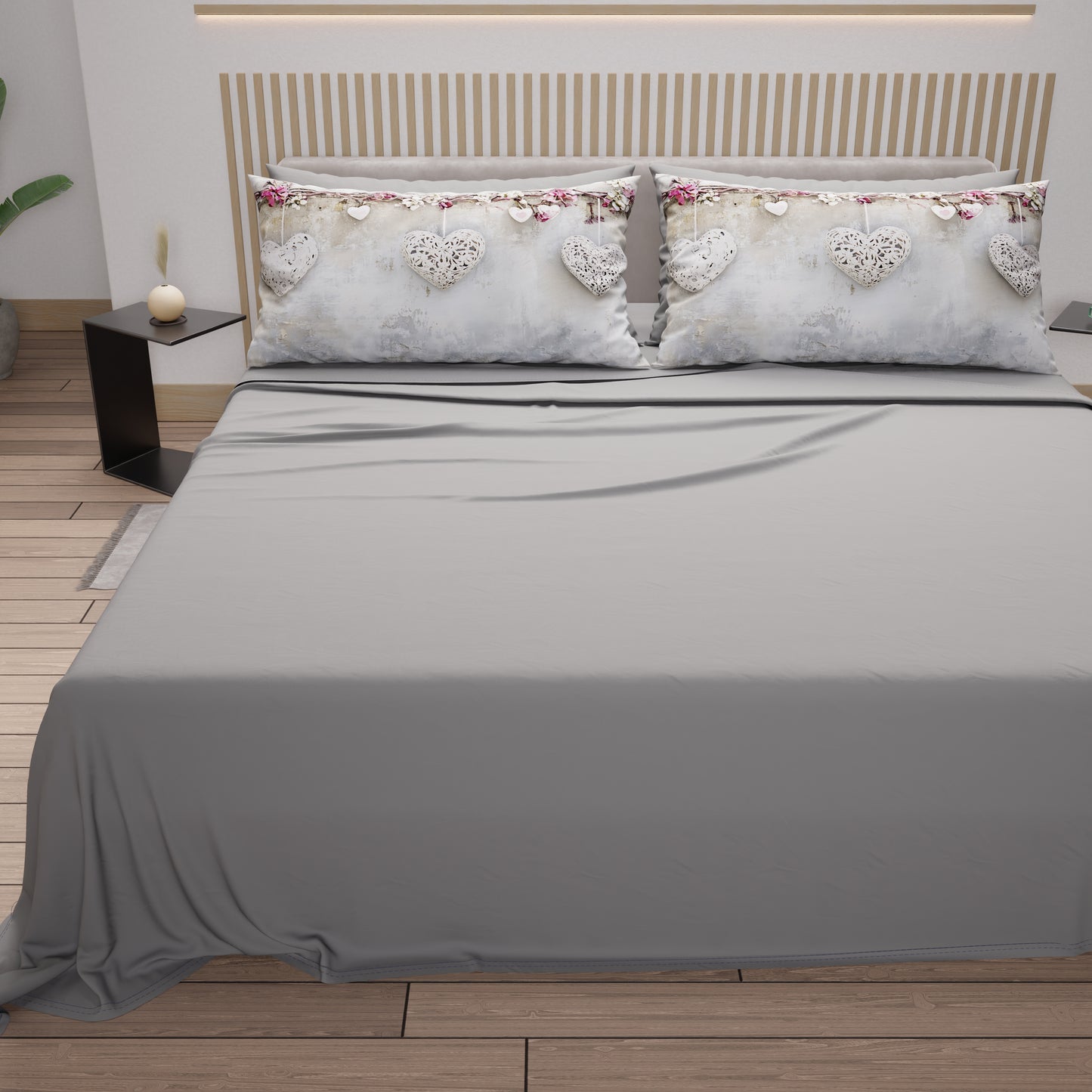 Lenzuola in Cotone, Completo Letto con Federe in Stampa Digitale Shabby 327