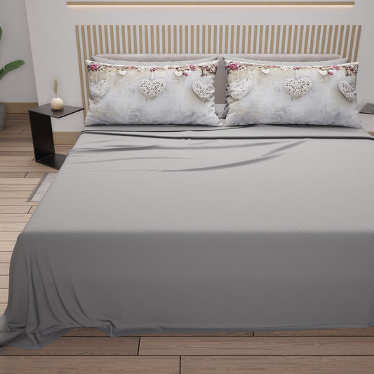Lenzuola in Cotone, Completo Letto con Federe in Stampa Digitale Shabby 327