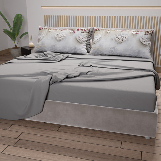 Lenzuola in Cotone, Completo Letto con Federe in Stampa Digitale Shabby 327