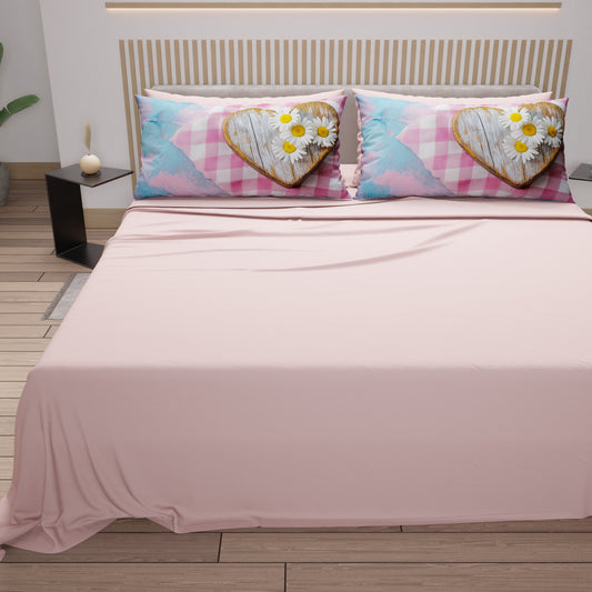 Lenzuola in Cotone, Completo Letto con Federe in Stampa Digitale Shabby 329