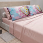 Draps en coton, Parure de lit avec taies d'oreiller en impression digitale Shabby 329