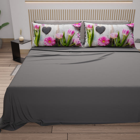 Lenzuola in Cotone, Completo Letto con Federe in Stampa Digitale Shabby 330