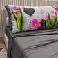 Draps en coton, Parure de lit avec taies d'oreiller en impression digitale Shabby 330