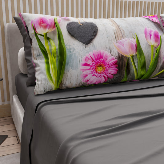 Lenzuola in Cotone, Completo Letto con Federe in Stampa Digitale Shabby 330