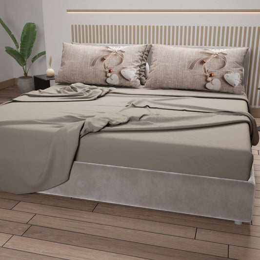 Lenzuola in Cotone, Completo Letto con Federe in Stampa Digitale Shabby 331