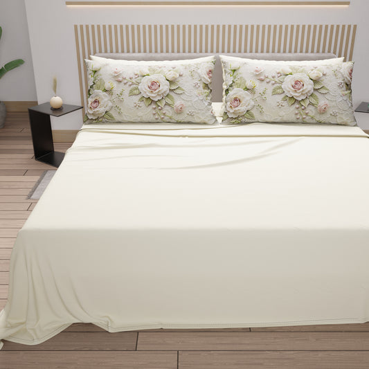 Lenzuola in Cotone, Completo Letto con Federe in Stampa Digitale Shabby 334