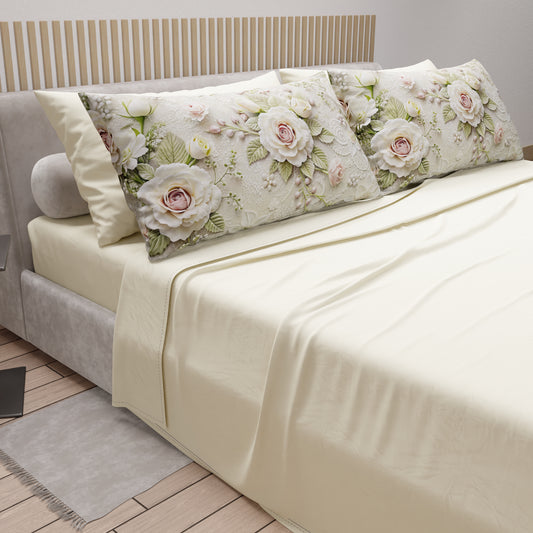 Lenzuola in Cotone, Completo Letto con Federe in Stampa Digitale Shabby 334