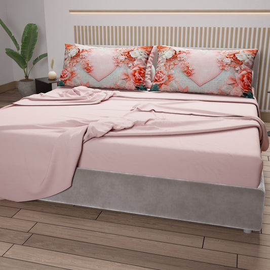 Lenzuola in Cotone, Completo Letto con Federe in Stampa Digitale Shabby 335