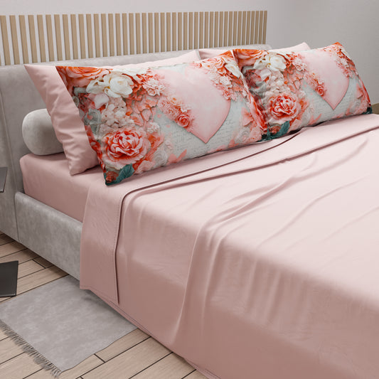 Lenzuola in Cotone, Completo Letto con Federe in Stampa Digitale Shabby 335
