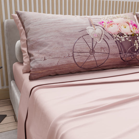 Lenzuola in Cotone, Completo Letto con Federe in Stampa Digitale Shabby 337