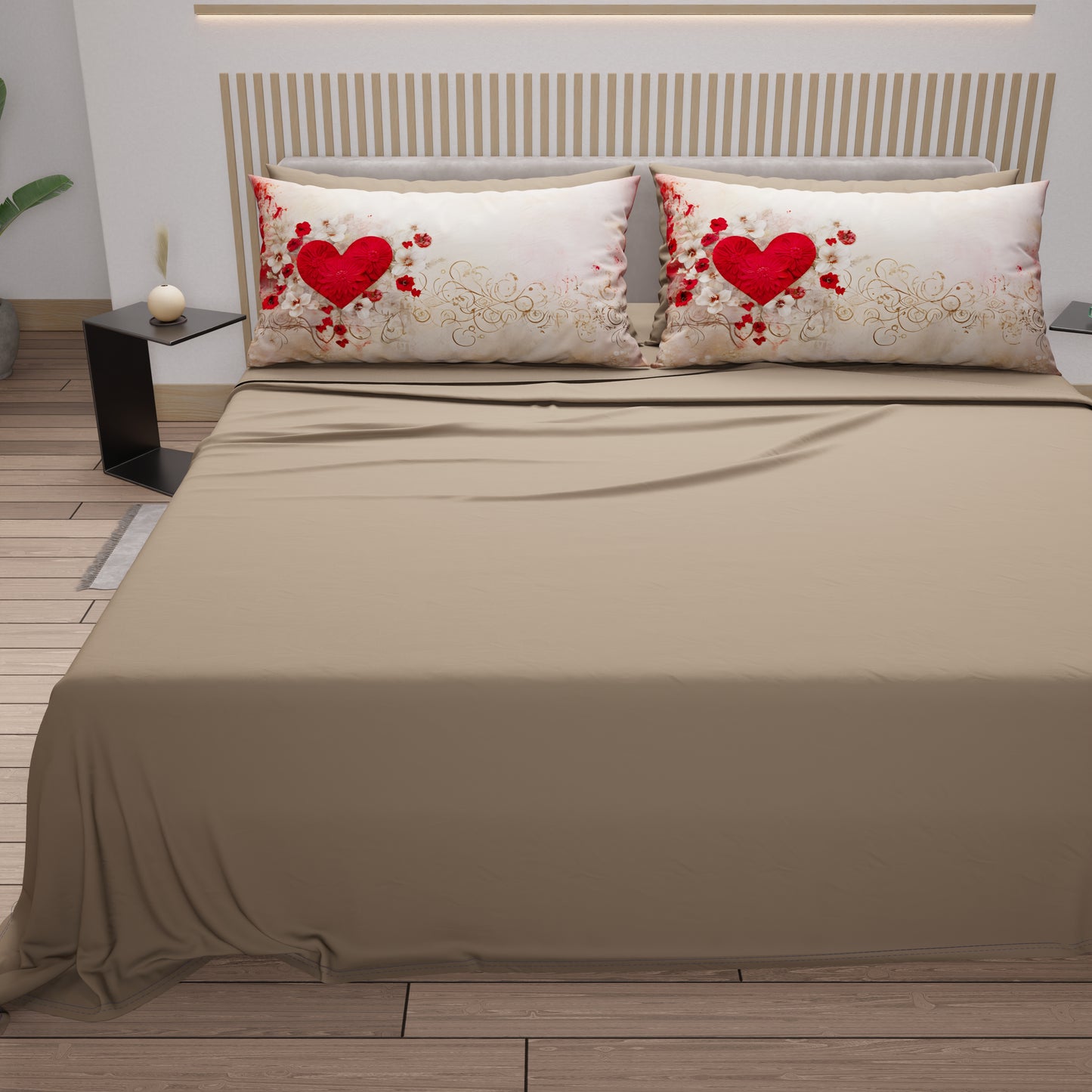 Lenzuola in Cotone, Completo Letto con Federe in Stampa Digitale Shabby 338