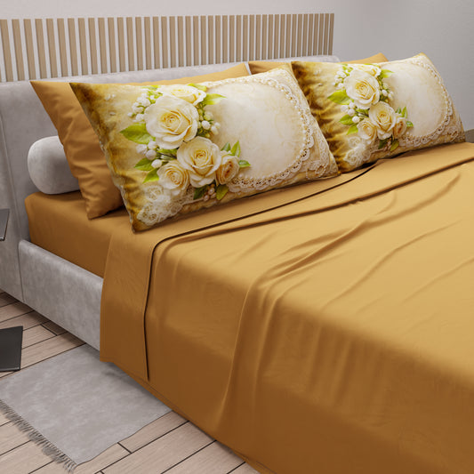 Lenzuola in Cotone, Completo Letto con Federe in Stampa Digitale Shabby 342