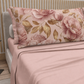 Lenzuola in Cotone, Completo Letto con Federe in Stampa Digitale Petalo 13 Cipria Chiaro.