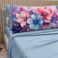 Lenzuola in Cotone, Completo Letto con Federe in Stampa Digitale Petalo 11 Celeste.