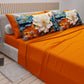 Draps en coton, Parure de lit avec taies d'oreiller en impression numérique florale 05-10