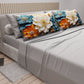 Draps en coton, Parure de lit avec taies d'oreiller en impression numérique florale 05-10