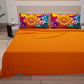 Draps en coton, Parure de lit avec taies d'oreiller en impression numérique florale 05-12