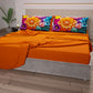 Draps en coton, Parure de lit avec taies d'oreiller en impression numérique florale 05-12