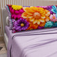 Draps en coton, Parure de lit avec taies d'oreiller en impression numérique florale 05-12
