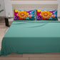 Draps en coton, Parure de lit avec taies d'oreiller en impression numérique florale 05-12