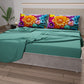 Draps en coton, Parure de lit avec taies d'oreiller en impression numérique florale 05-12