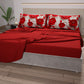 Draps en Coton, Parure de Lit avec Taies d'Oreiller à Imprimé Floral Numérique 05-14