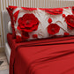 Draps en Coton, Parure de Lit avec Taies d'Oreiller à Imprimé Floral Numérique 05-14