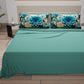 Draps en Coton, Parure de Lit avec Taies d'Oreiller à Imprimé Floral Numérique 05-15