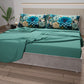 Draps en Coton, Parure de Lit avec Taies d'Oreiller à Imprimé Floral Numérique 05-15