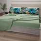 Draps en Coton, Parure de Lit avec Taies d'Oreiller à Imprimé Floral Numérique 05-15