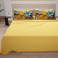Draps en Coton, Parure de Lit avec Taies d'Oreiller à Imprimé Floral Numérique 05-16